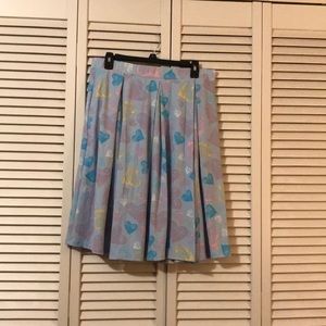 XL Blue with hearts Madison Skirt